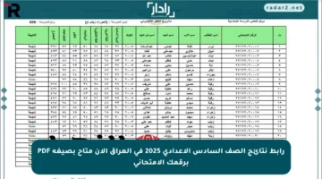 رابط نتائج الصف السادس الإعدادي 2025 في العراق الآن متاح بصيغة PDF برقمك الامتحاني